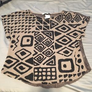 brown and black printed top (2 for $12)